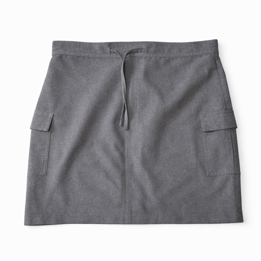 No Excuses Collection Gray Cargo Skirt Women’s 13/14 Drawstring Utility Casual